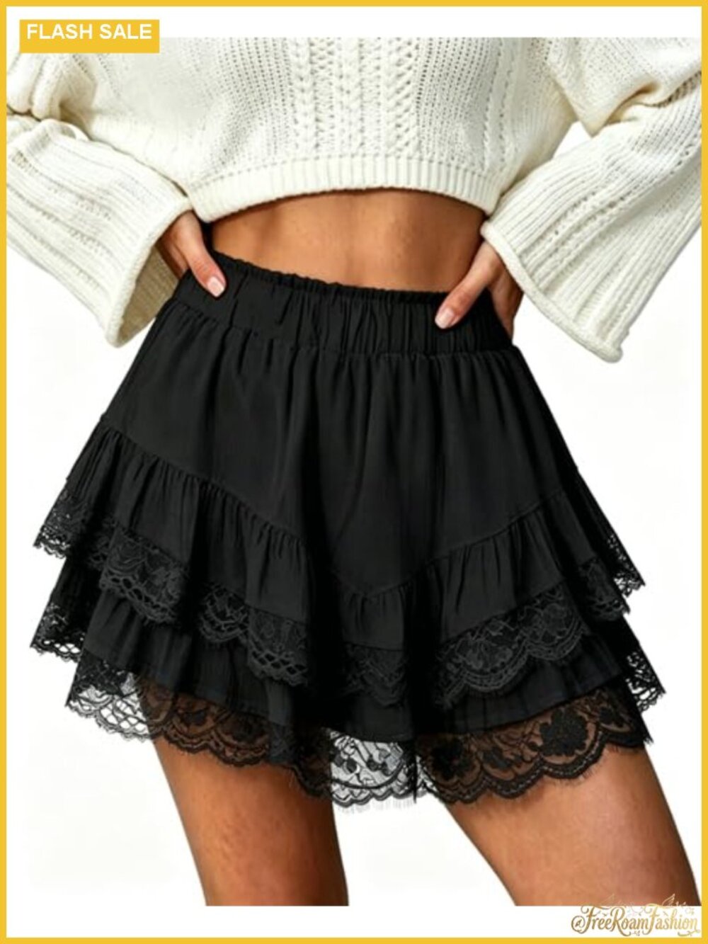 Women's Ruffle Skorts Summer Boho Flowy Shorts